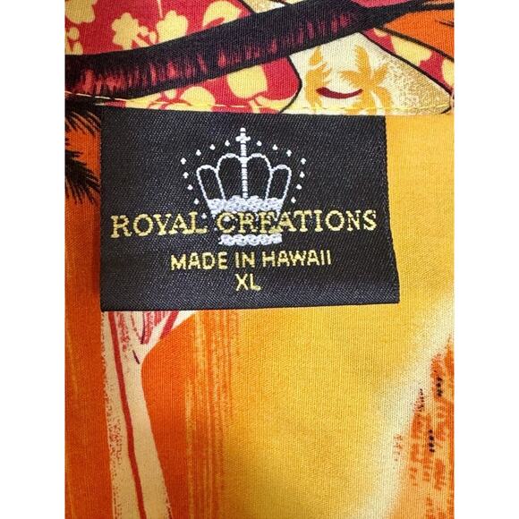 Royal Creations Hawaiian Shirt Men XL Tropical Palm Trees Cars Surf Boards - Picture 4 of 8